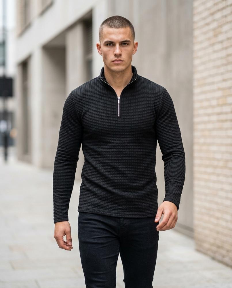 Statement Street - Almar | Strukturiert Körperbetont Pullover Herren