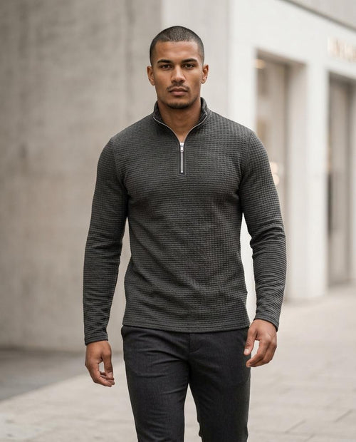 Statement Street - Almar | Strukturiert Körperbetont Pullover Herren