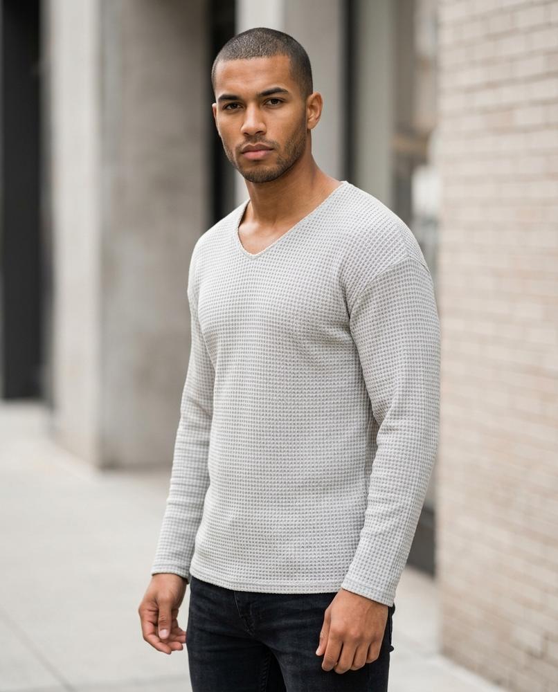 Statement Street - Lylev | Strukturierter Langärmliger Pullover Herren
