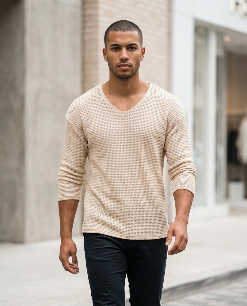 Statement Street - Lylev | Strukturierter Langärmliger Pullover Herren