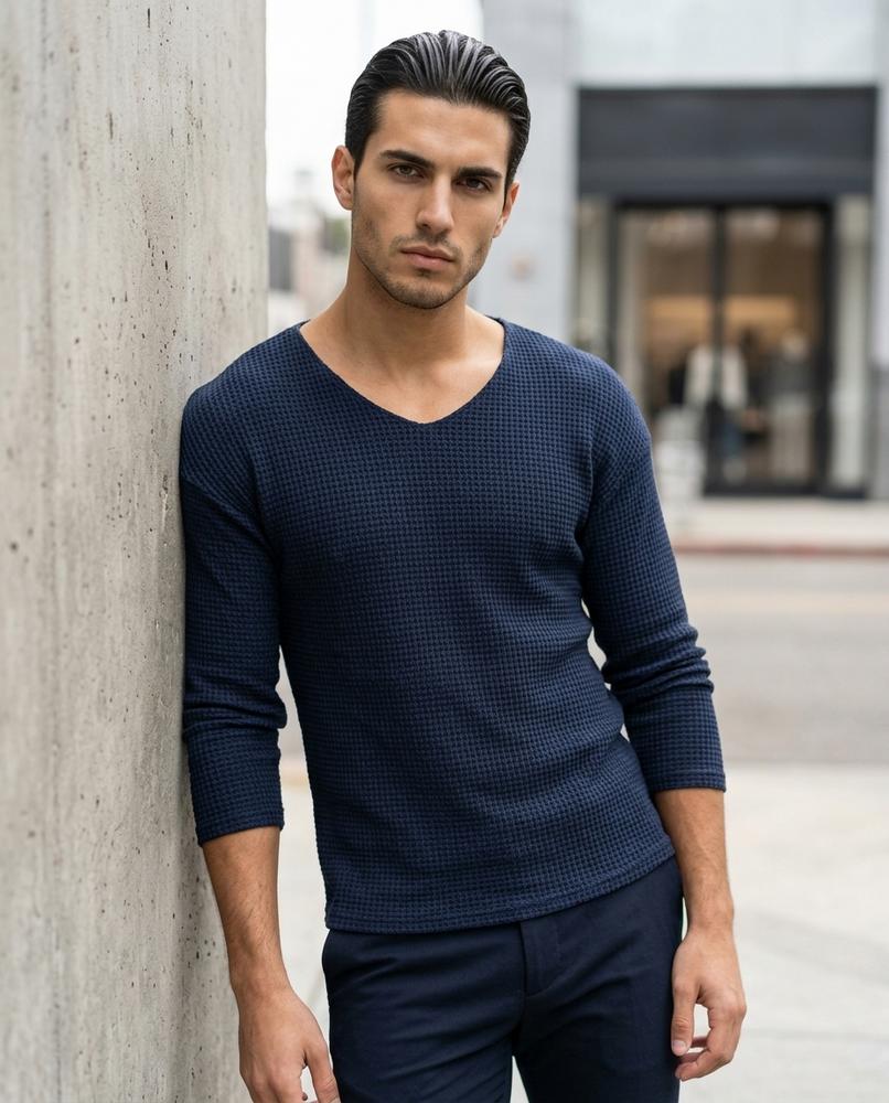 Statement Street - Lylev | Strukturierter Langärmliger Pullover Herren