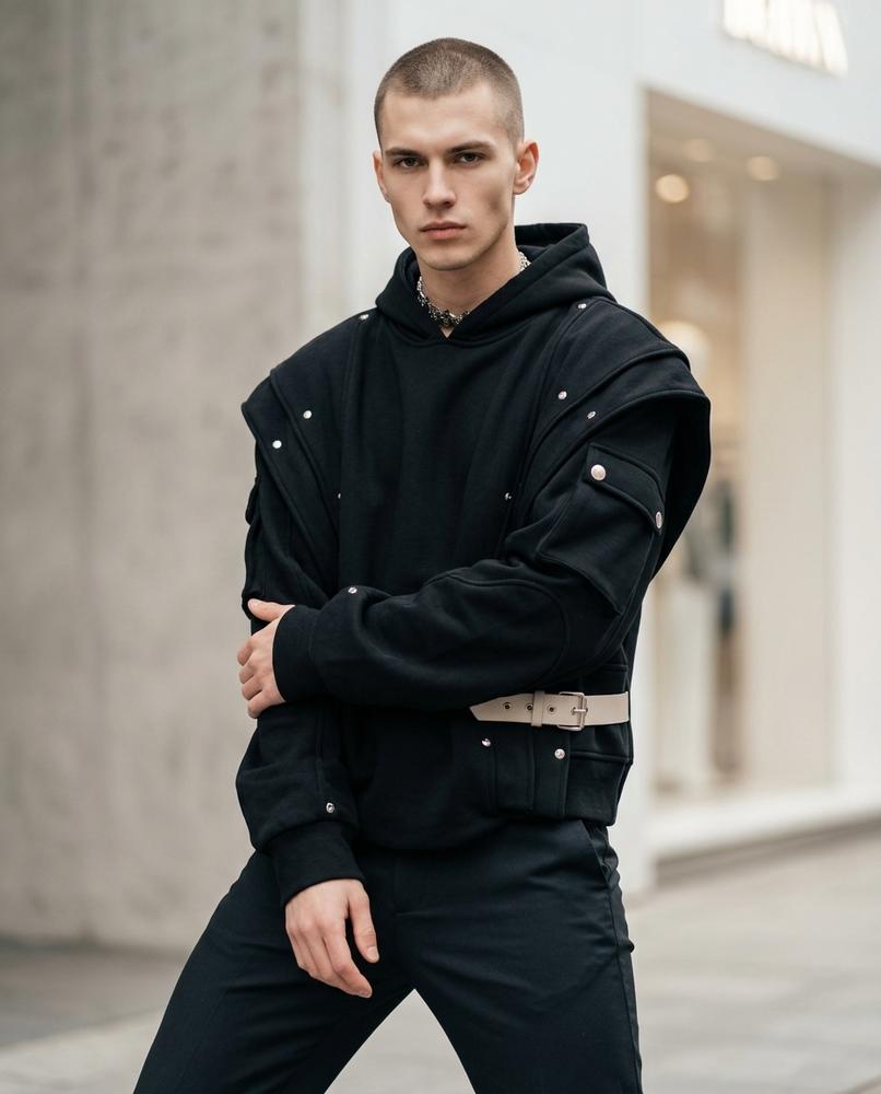 Statement Street - Zemor | Mehrlagig Genietet Hoodie Unisex