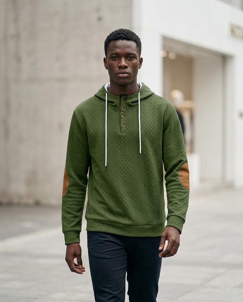 Statement Street - Taron | Strukturiert Geknöpft Hoodie Herren