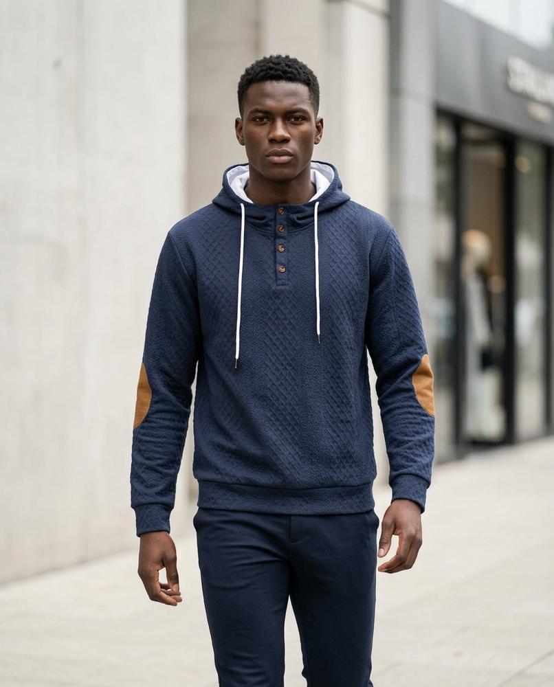 Statement Street - Taron | Strukturiert Geknöpft Hoodie Herren