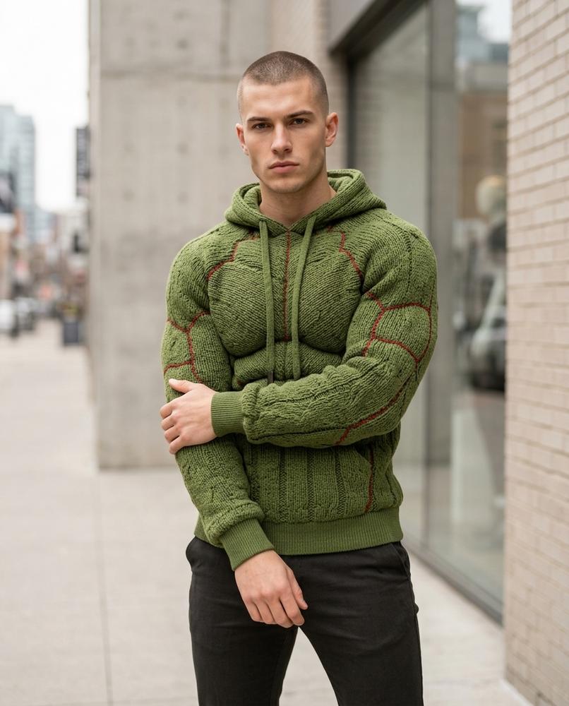 Statement Street - Lytor | Wattierter Gestrickter Hoodie Herren