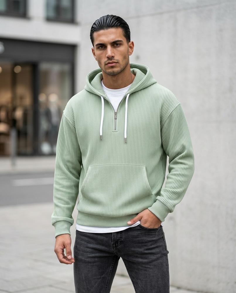 Statement Street - Lesan | Gerippter Langärmliger Hoodie Herren
