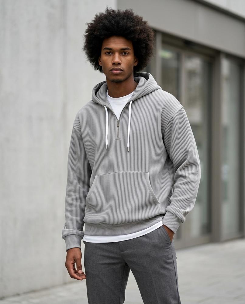 Statement Street - Lesan | Gerippter Langärmliger Hoodie Herren