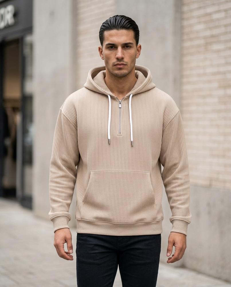 Statement Street - Lesan | Gerippter Langärmliger Hoodie Herren