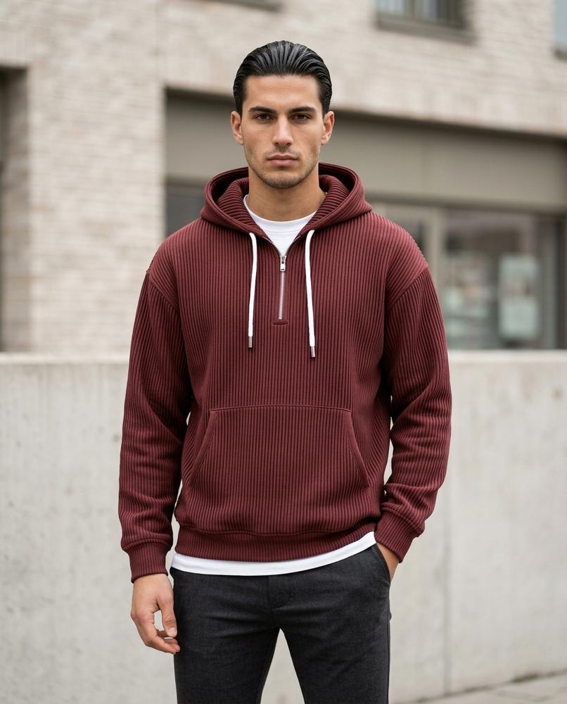 Statement Street - Lesan | Gerippter Langärmliger Hoodie Herren