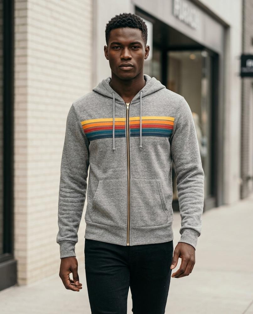 Statement Street - Raren | Gestreifter Langärmliger Hoodie Herren