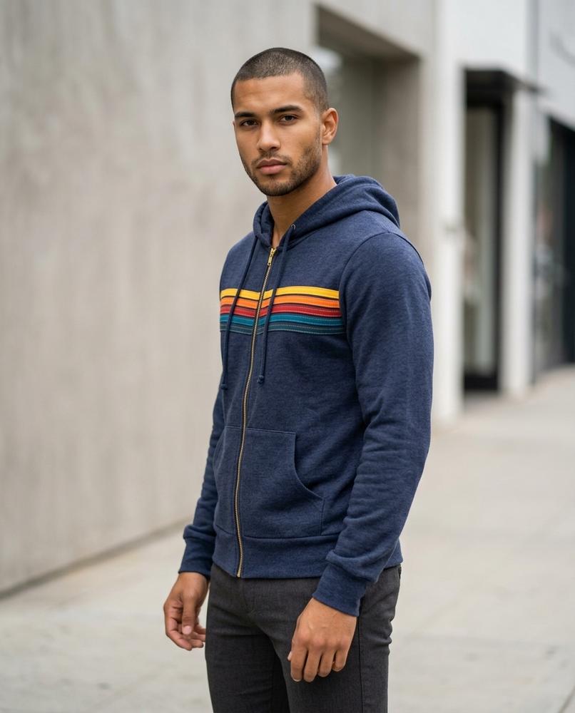 Statement Street - Raren | Gestreifter Langärmliger Hoodie Herren