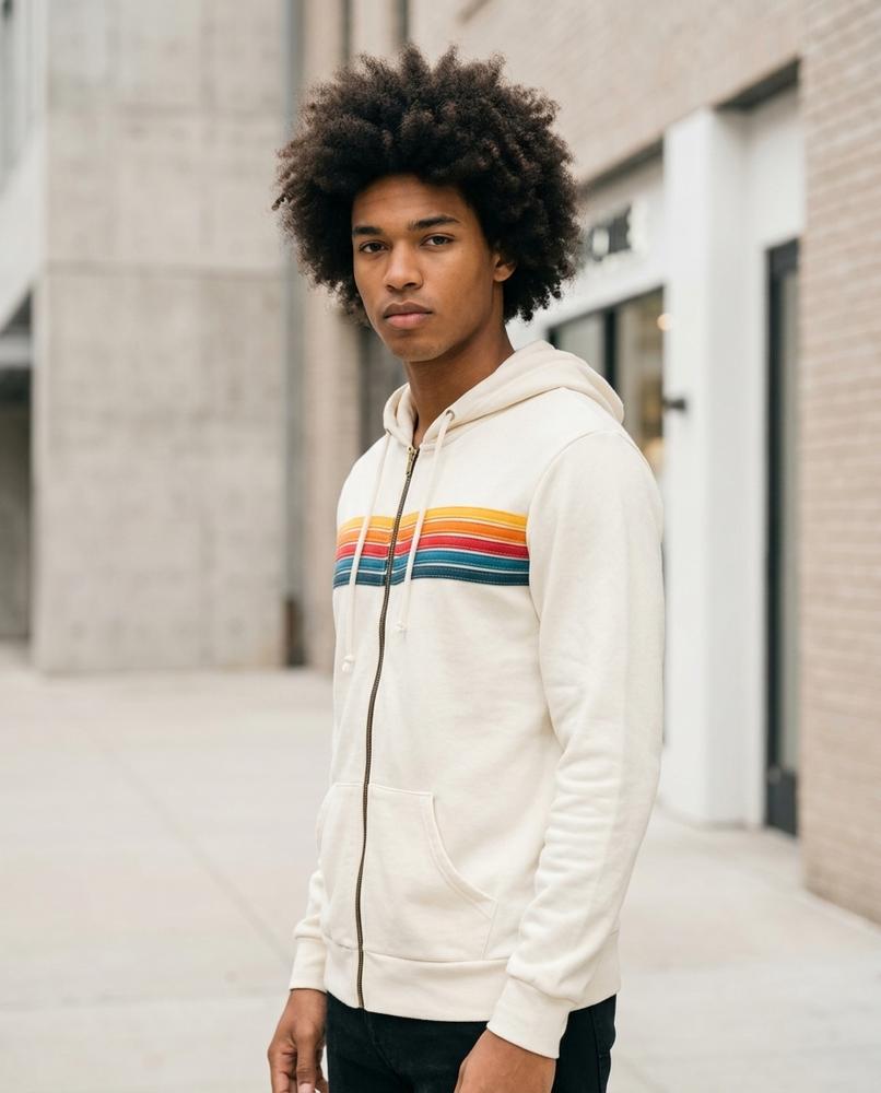 Statement Street - Raren | Gestreifter Langärmliger Hoodie Herren