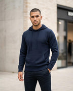 Statement Street - Nelan | Unifarbener Gestrickter Hoodie Herren