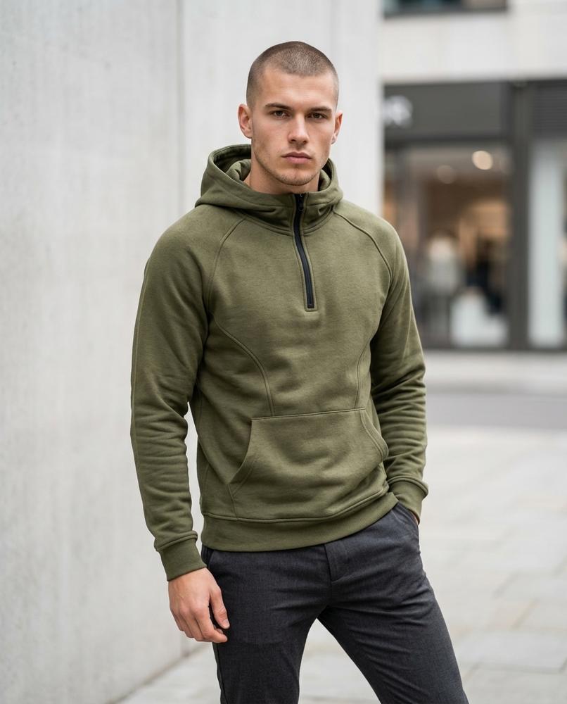 Statement Street - Rimir | Hochschließender Konturierter Hoodie Herren