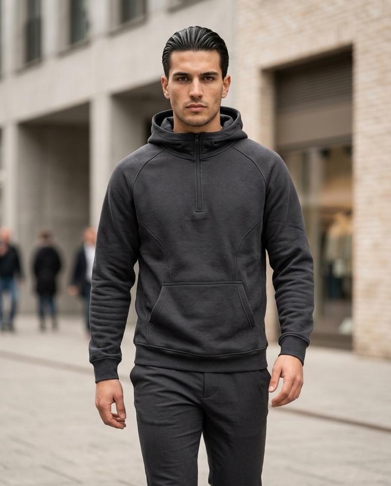 Statement Street - Rimir | Hochschließender Konturierter Hoodie Herren