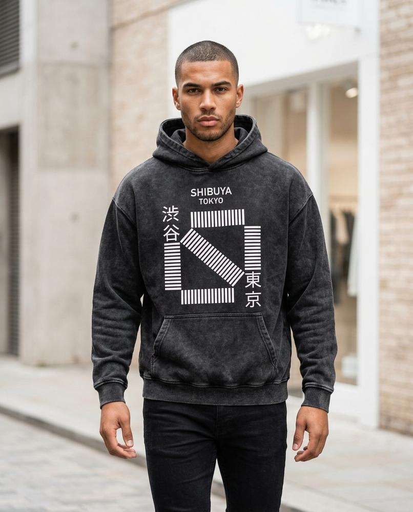 Statement Street - Yozan | Übergroßer Gewaschener Hoodie Unisex