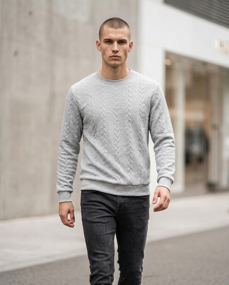 Statement Street - Dasol | Strukturiert Langärmelig Pullover Herren