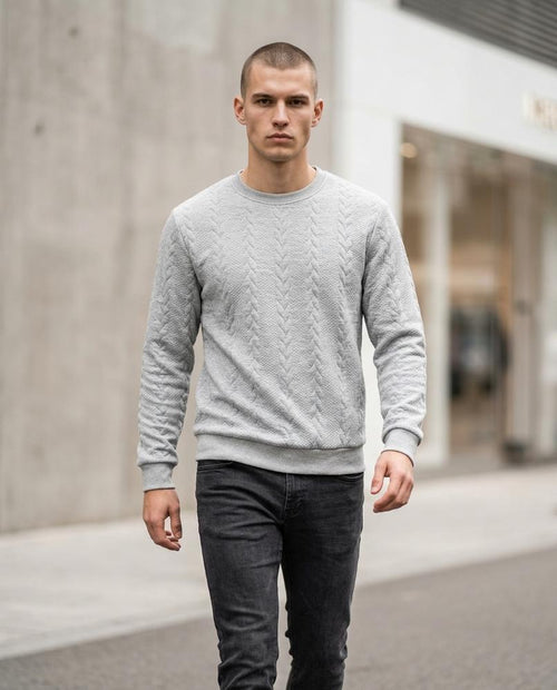 Statement Street - Dasol | Strukturiert Langärmelig Pullover Herren