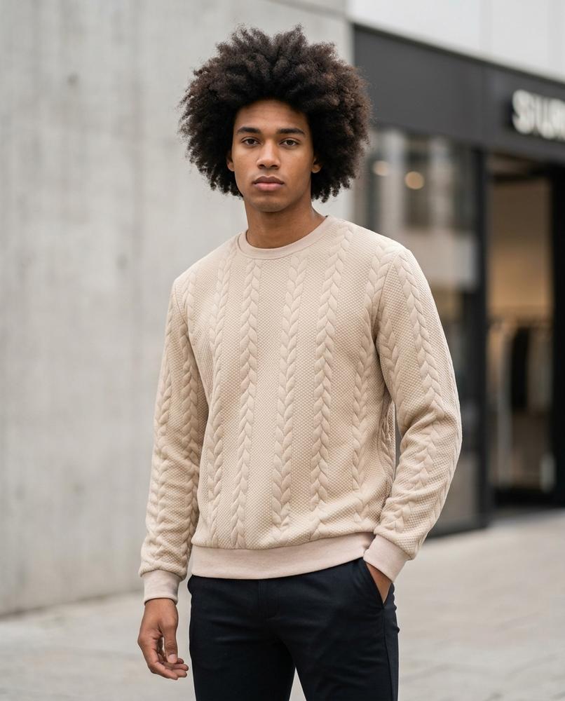 Statement Street - Dasol | Strukturiert Langärmelig Pullover Herren