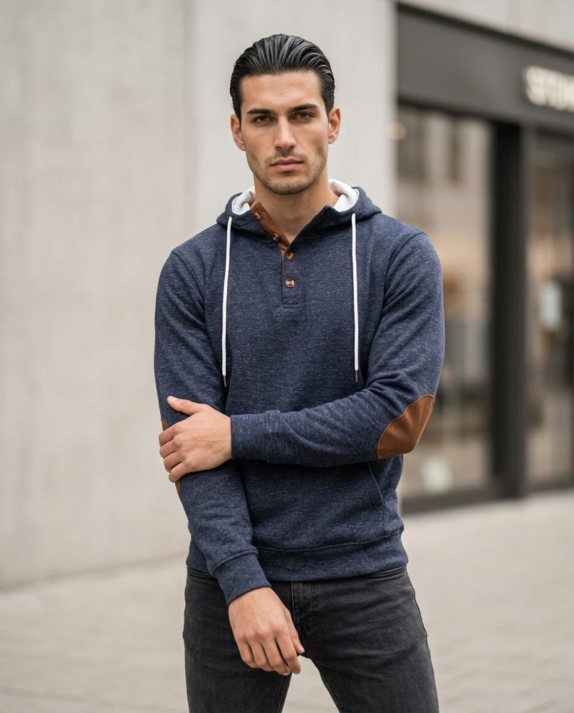 Statement Street - Vator | Geknöpfter Sweat Hoodie Herren
