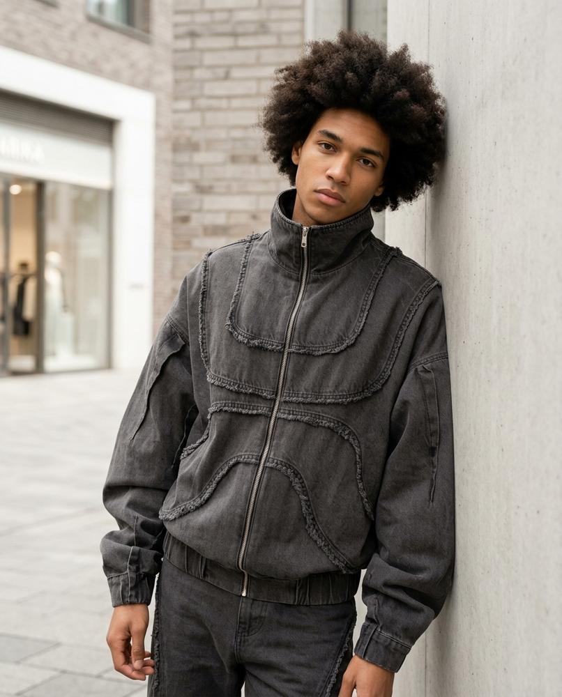 Statement Street - Keral | Strukturierte Ausgefranste Jacke Unisex