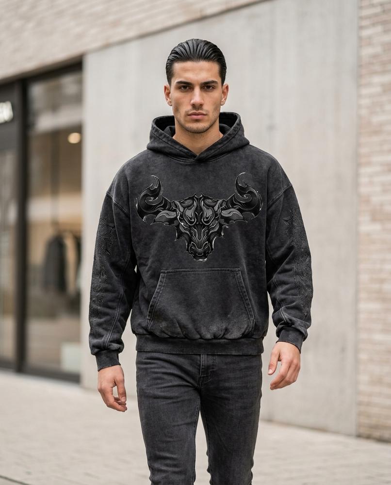 Statement Street - Yosin | Oversized Bedruckt Hoodie Unisex