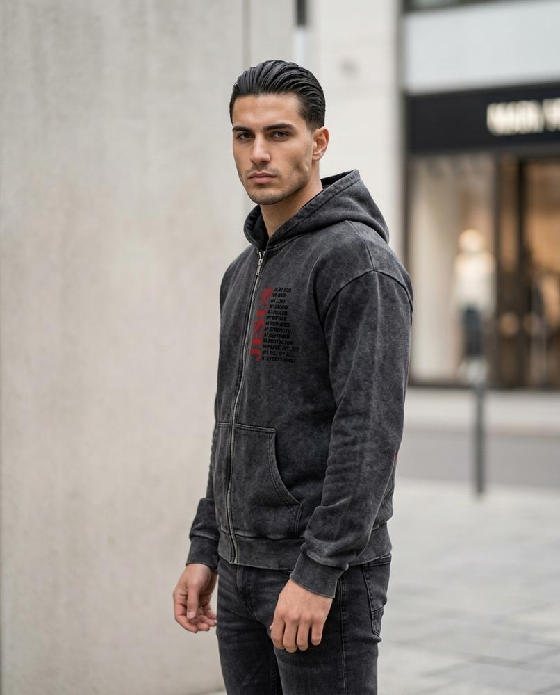 Statement Street - Lomin | Bedruckter Gewaschener Kapuzenhoodie Unisex