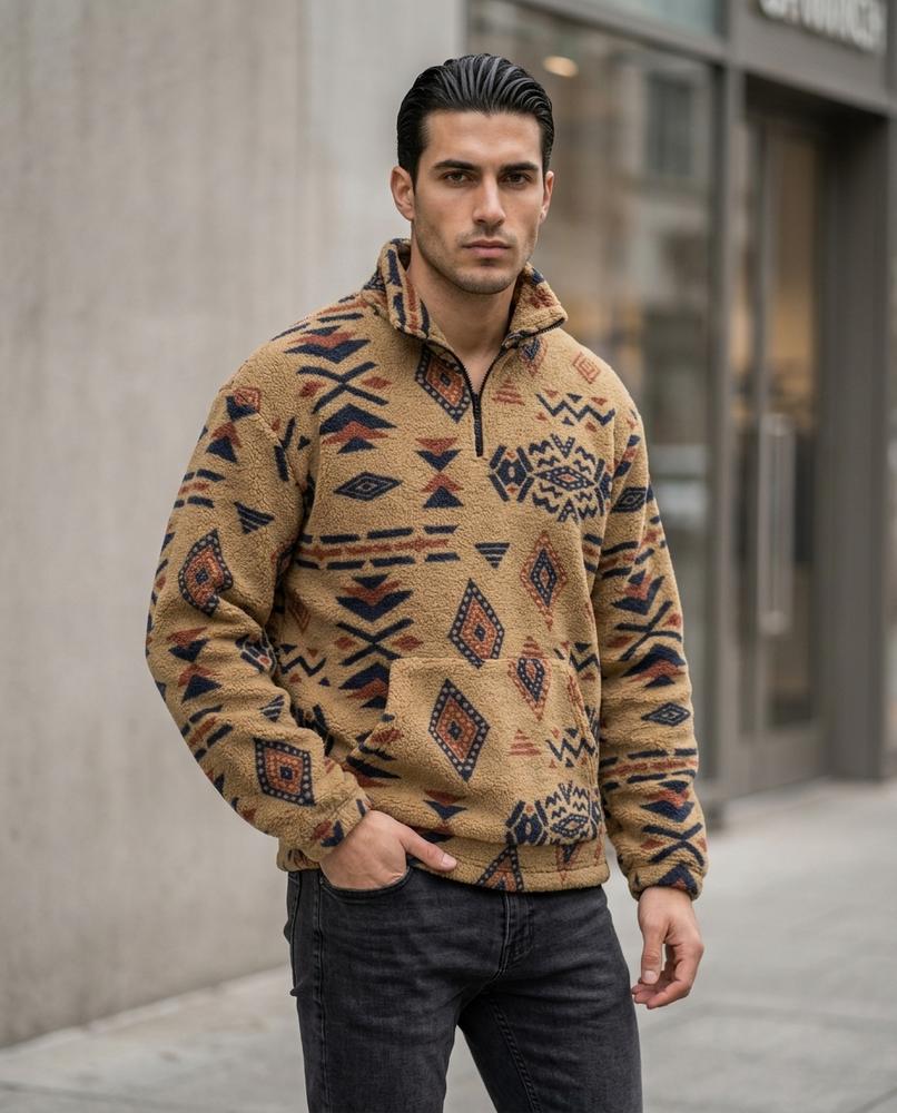 Statement Street - Kamin | Gemustert Strukturiert Pullover Unisex