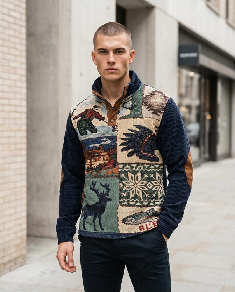 Statement Street - Nisen | Gemustert Gestrickt Pullover Herren