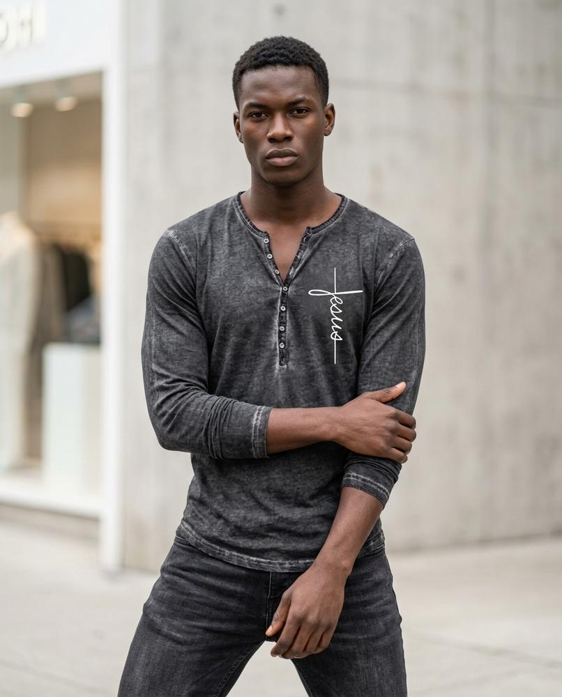 Statement Street - Zeven | Langärmliges Gewaschenes Shirt Herren