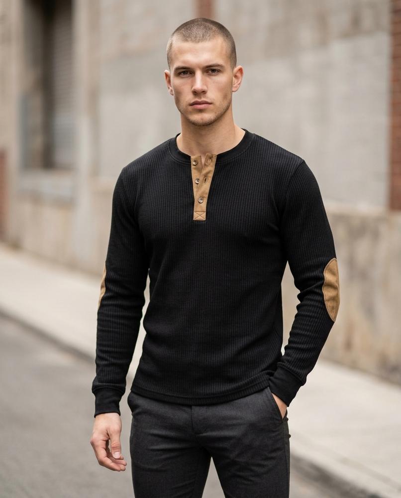 Statement Street - Zeser | Gerippt Langärmlig Shirt Herren