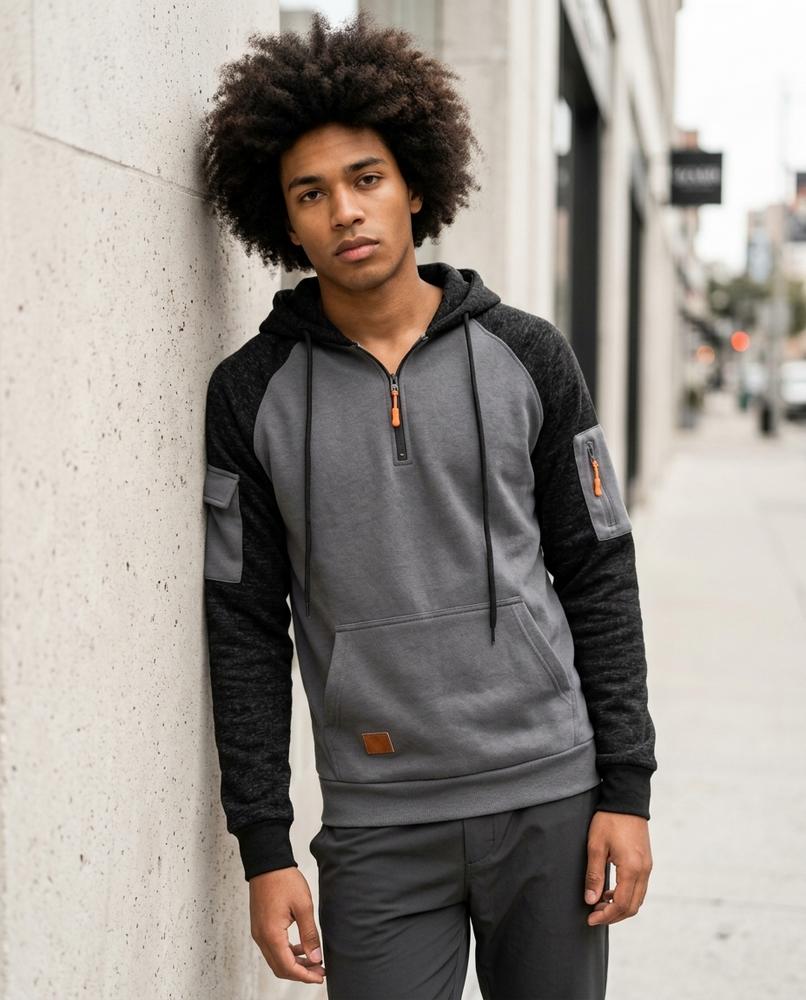 Statement Street - Mirev | Zweifarbig Funktional Hoodie Herren