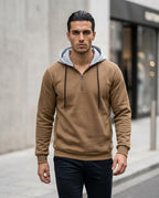 Statement Street - Ellom | Hochschließender Kontrastfarbener Hoodie Herren