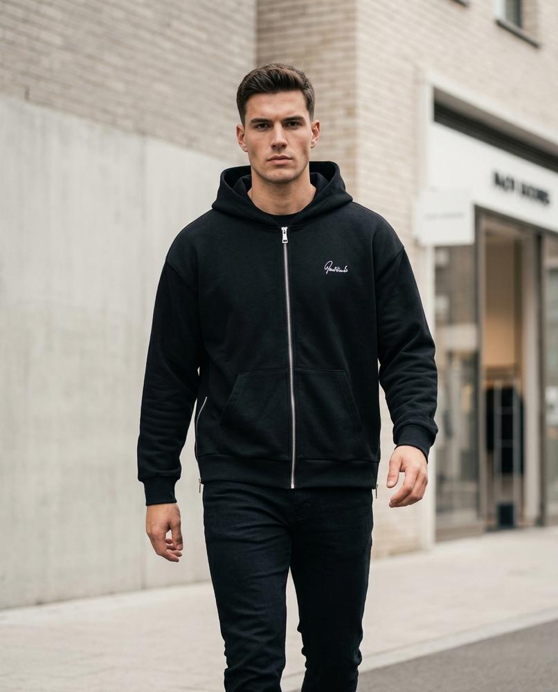 Statement Street - Vitir | Durchgehender Bestickter Hoodie Unisex