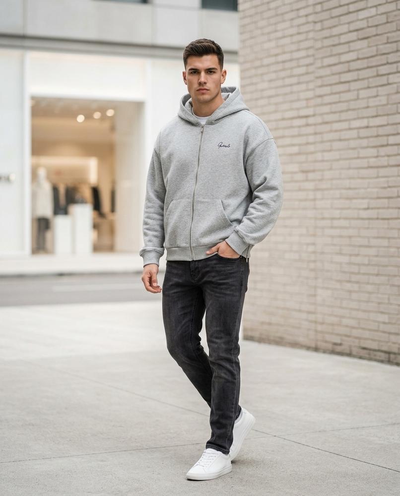 Statement Street - Vitir | Durchgehender Bestickter Hoodie Unisex