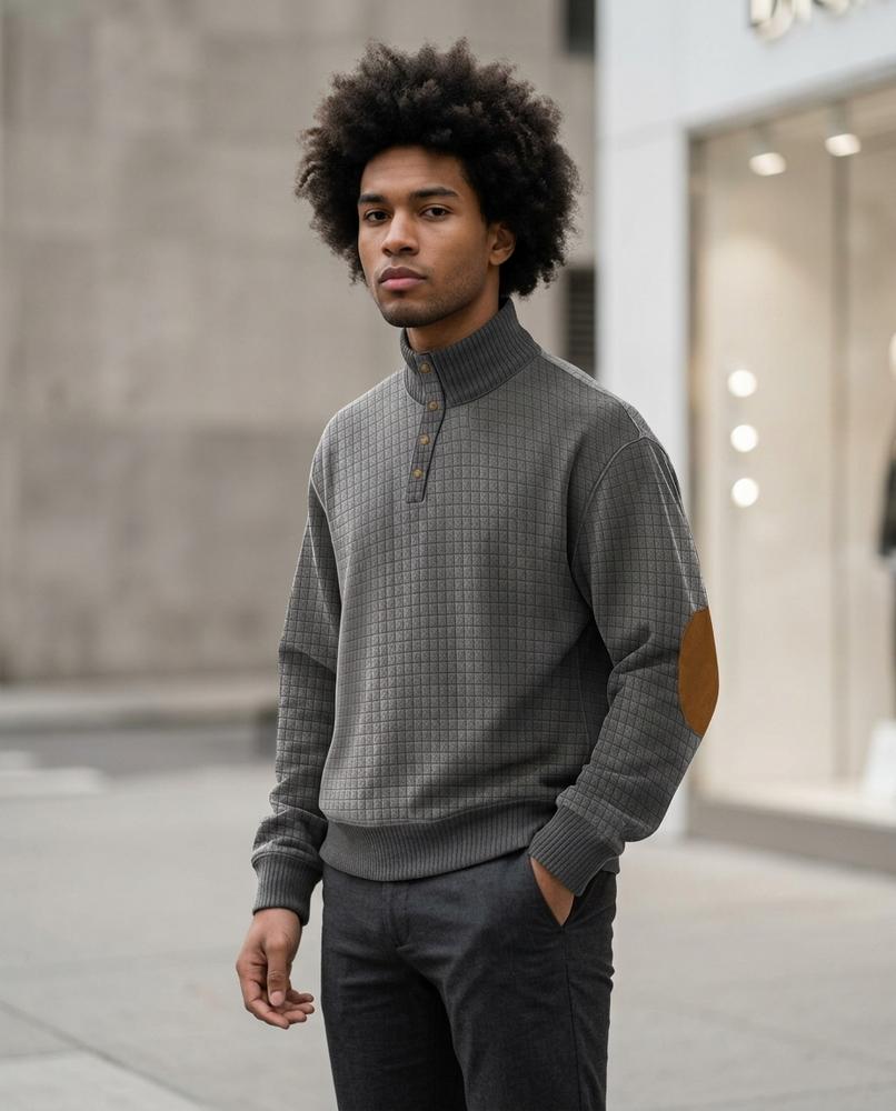 Statement Street - Yonat | Gesteppt Geknöpft Pullover Herren