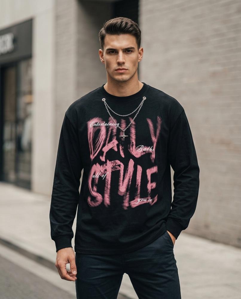Statement Street - Zetav | Langärmliges Bedrucktes Shirt Herren