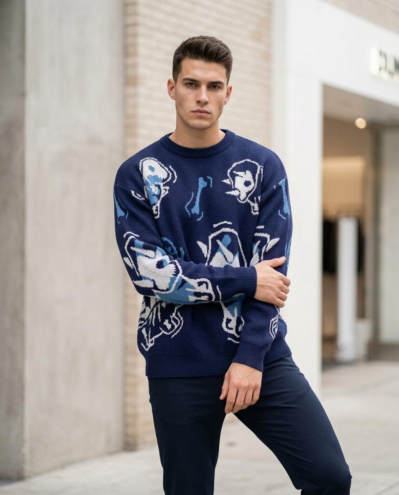 Statement Street - Mutud | Gemusterter Gestrickter Pullover Herren