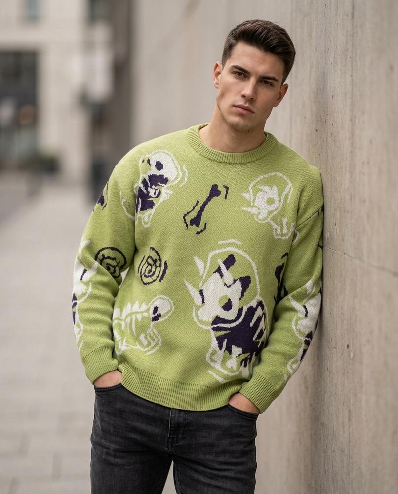 Statement Street - Mutud | Gemusterter Gestrickter Pullover Herren