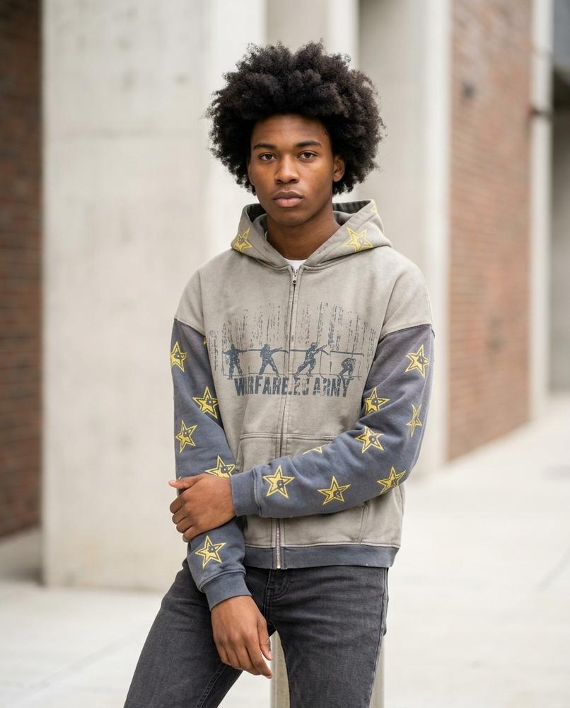 Statement Street - Tegad | Bedruckt Zweifarbig Hoodie Herren