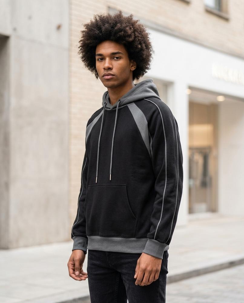 Statement Street - Yobam | Zweifarbig Paspeliert Hoodie Herren