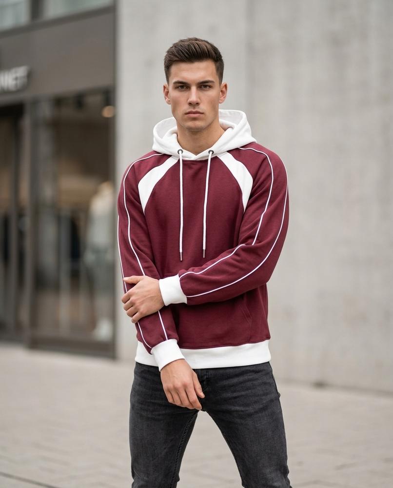 Statement Street - Yobam | Zweifarbig Paspeliert Hoodie Herren