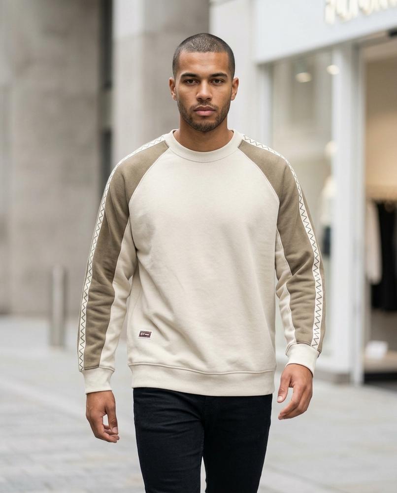 Statement Street - Ravor | Zweifarbig Bestickt Sweatshirt Herren