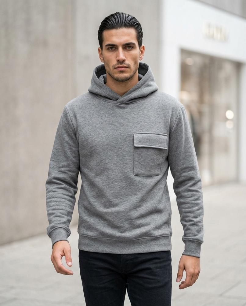 Statement Street - Vufod | Strukturierter Melierter Hoodie Herren