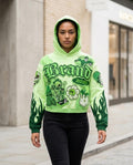 Statement Street - Yihod | Applizierter Kurzgeschnittener Hoodie Damen