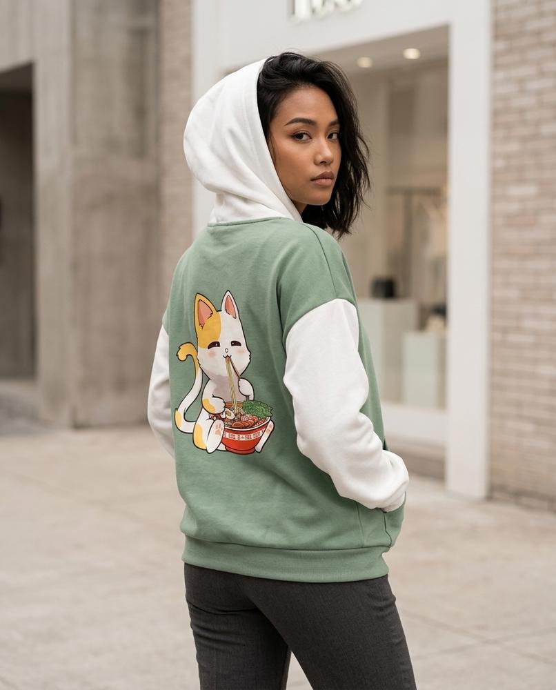 Statement Street - Zusos | Zweifarbiger Bedruckter Hoodie Unisex