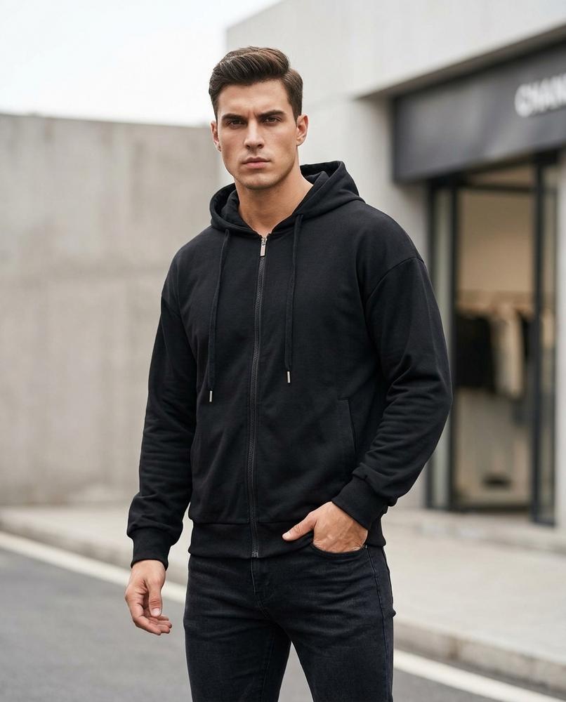 Statement Street - Nazul | Langärmliger Verschließbarer Hoodie Herren