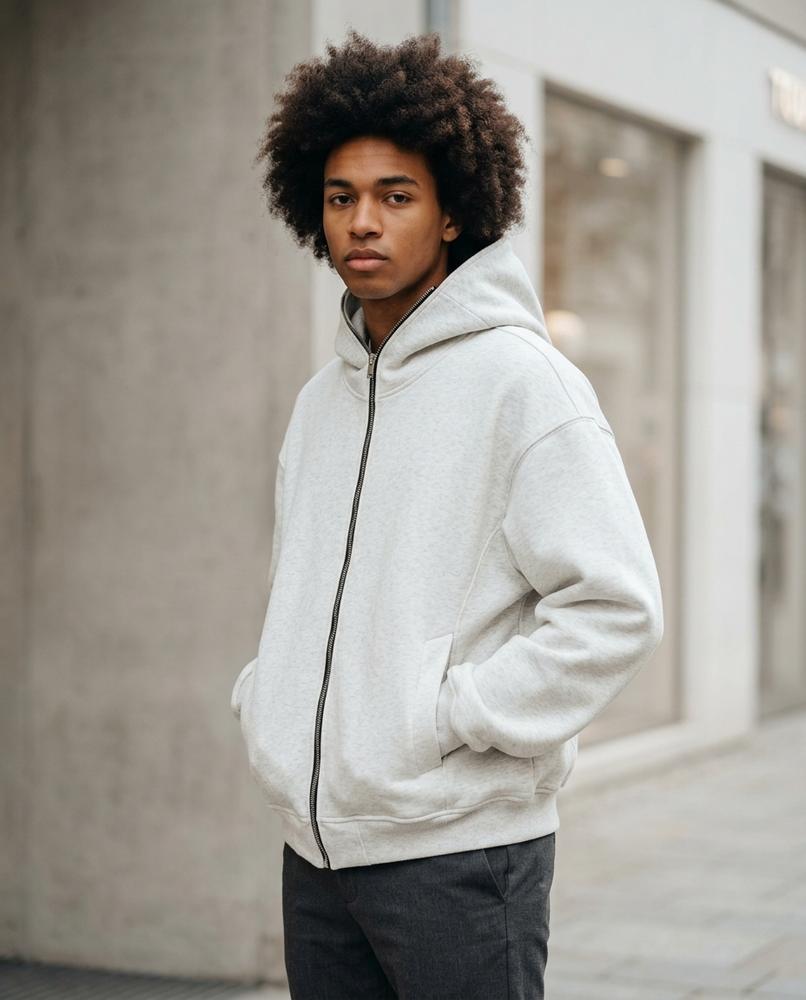 Statement Street - Dudor | Reißverschluss Baumwoll Hoodie Herren