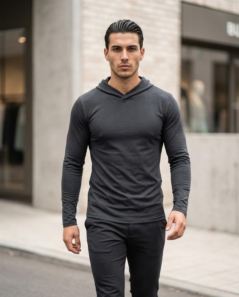 Statement Street - Easim | Langärmliger Figurbetonter Hoodie Herren