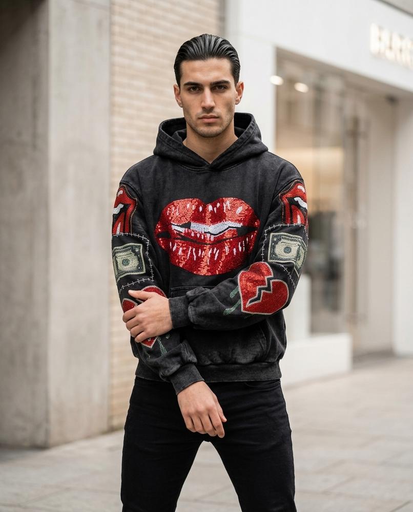 Statement Street - Euwik | Verziert Gewaschen Hoodie Herren